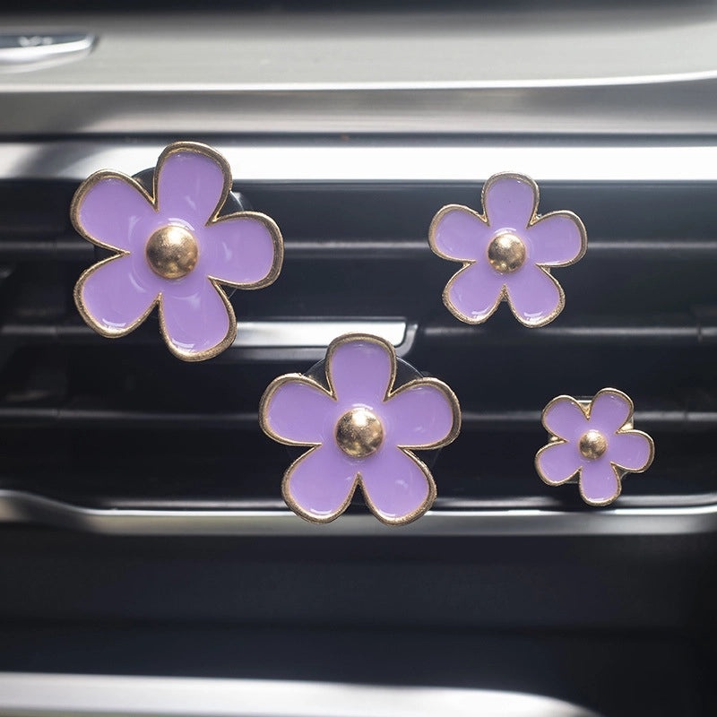 4 Pieces Alloy Daisy Flower Car Air Freshener Clips Aromatherapy Vent Decoration|Car Accessories