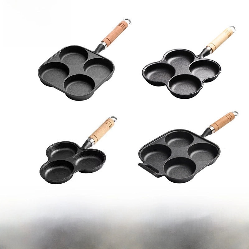 Cast Iron Omelette Pan Deep Non-Stick Egg Hamburger Mold Household Dumpling Pot|Kitchen Cookware