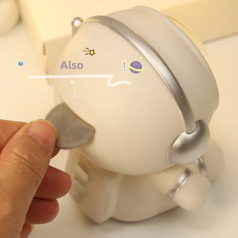 Astronaut Night Light with Cartoon Piggy Bank for Bedroom Dorm Desk Decoration | Home Decor & Lighting