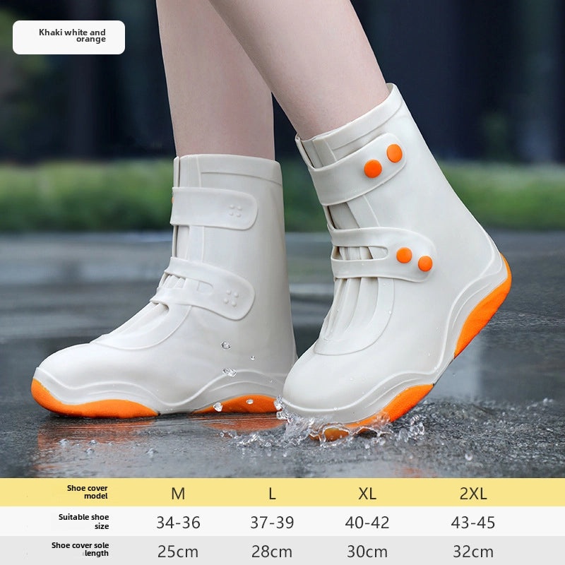 Women's Waterproof Silicone Rain Shoe Covers Anti-Slip Thickened Rain Boots for Adults and Kids|Rain Footwear
