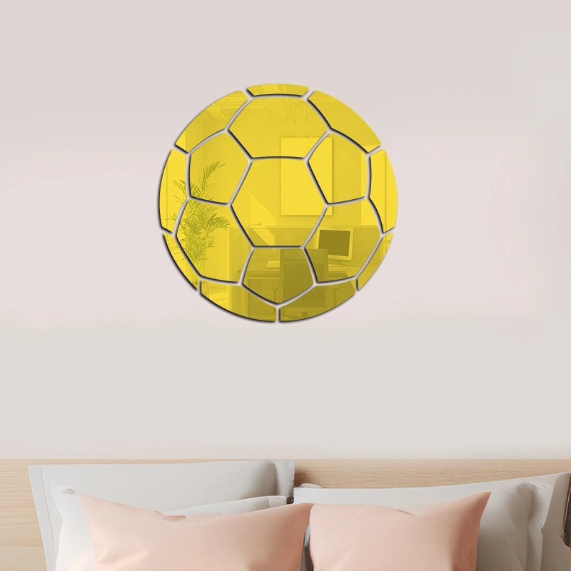 Acrylic Football Mirror Wall Stickers Self-adhesive Decorative Decals for Bedroom Living Room Sofa Background|Home Decor Wall Stickers