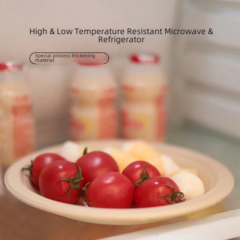 Disposable Biodegradable Sugarcane Pulp Paper Plates Thickened Dinner Plates for BBQ Cake Kindergarten DIY | Party Supplies & Disposable Tablewar