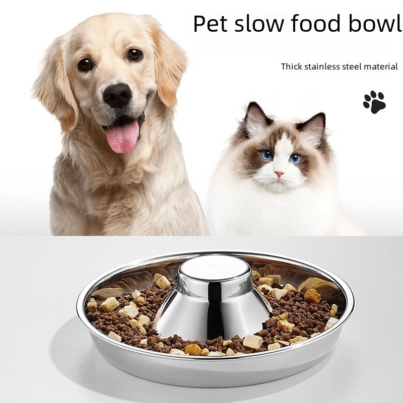 Stainless Steel Pet Food Bowl with Anti-Spill Stopper for Cats and Dogs | Pet Feeding Bowls
