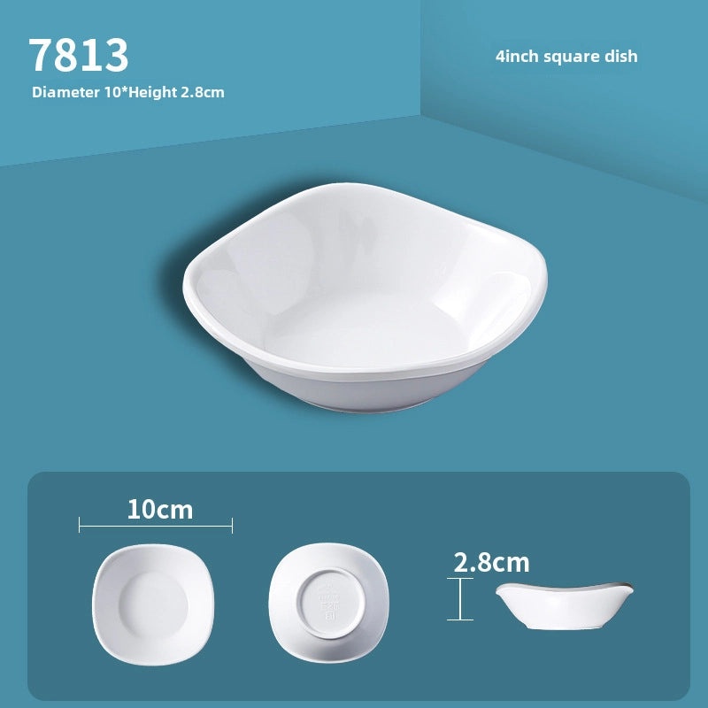 White Melamine Round Three-Compartment Sauce Dish Imitation Porcelain for Restaurant Hot Pot Serving|Kitchen & Dining Accessories