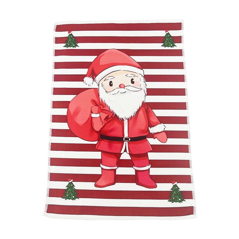 Christmas Casual Holiday Decor Santa Claus Christmas Tree Soft Microfiber Towel|Home & Living Decor