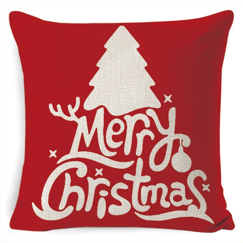 Christmas Linen Pillow Cover for Living Room Office Car Sofa Waist Cushion|Home Decor Cushions