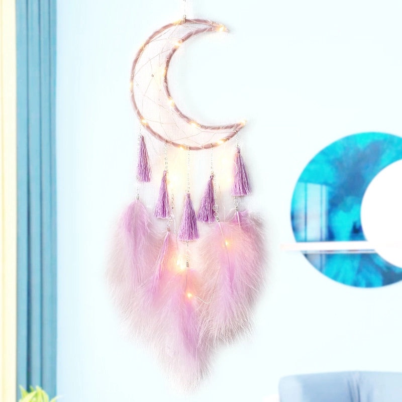 Minimalist Moon Feather Dreamcatcher Wall Hanging Iron Art|Home Decor Wall Art