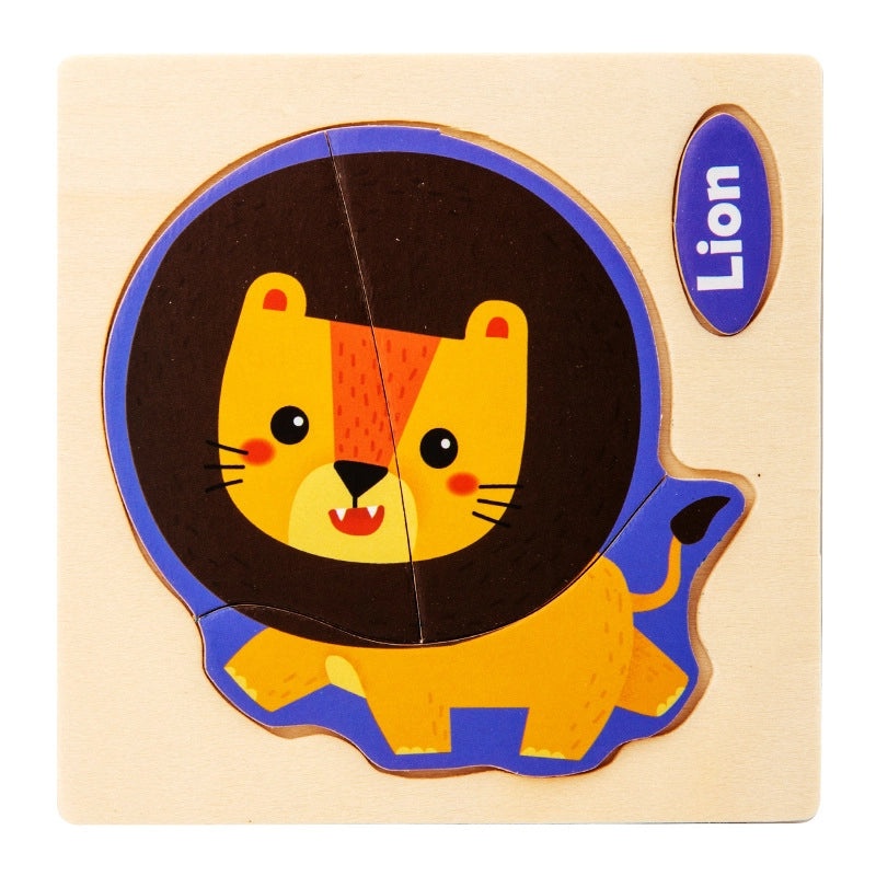 木质儿童拼图玩具三维卡通图案早教益智玩具|儿童玩具