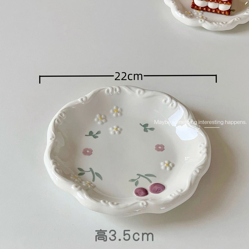 Charming Floral Porcelain Plate Single Piece|Home Decor