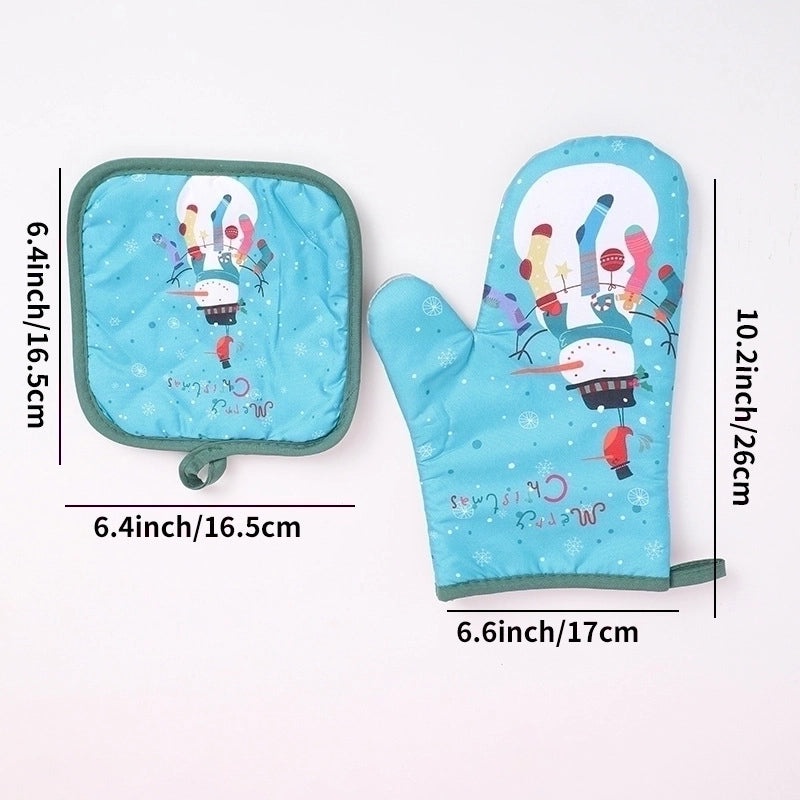 Heat Resistant Polyester Gloves with Minimalist Cartoon Design|Kitchen & Dining Gloves