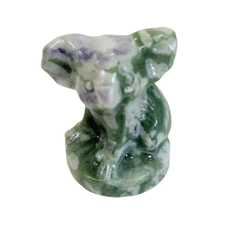 Adorable Koala Figurine with Natural Stone and Crystal Details|Home Decor Ornaments