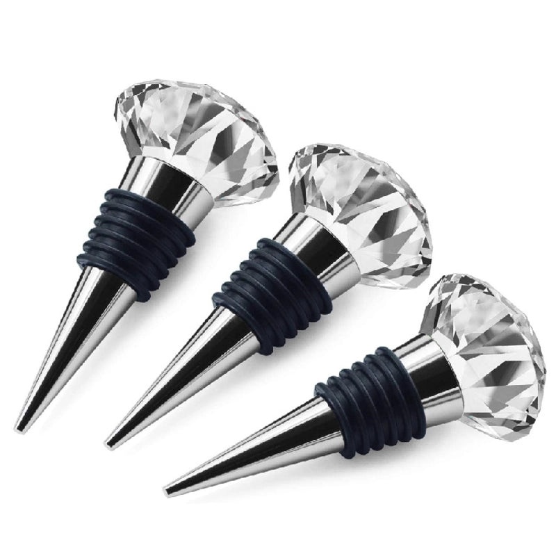 Elegant Solid Color Crystal Wine Bottle Stopper Aluminium Alloy | Kitchen & Dining Accessories