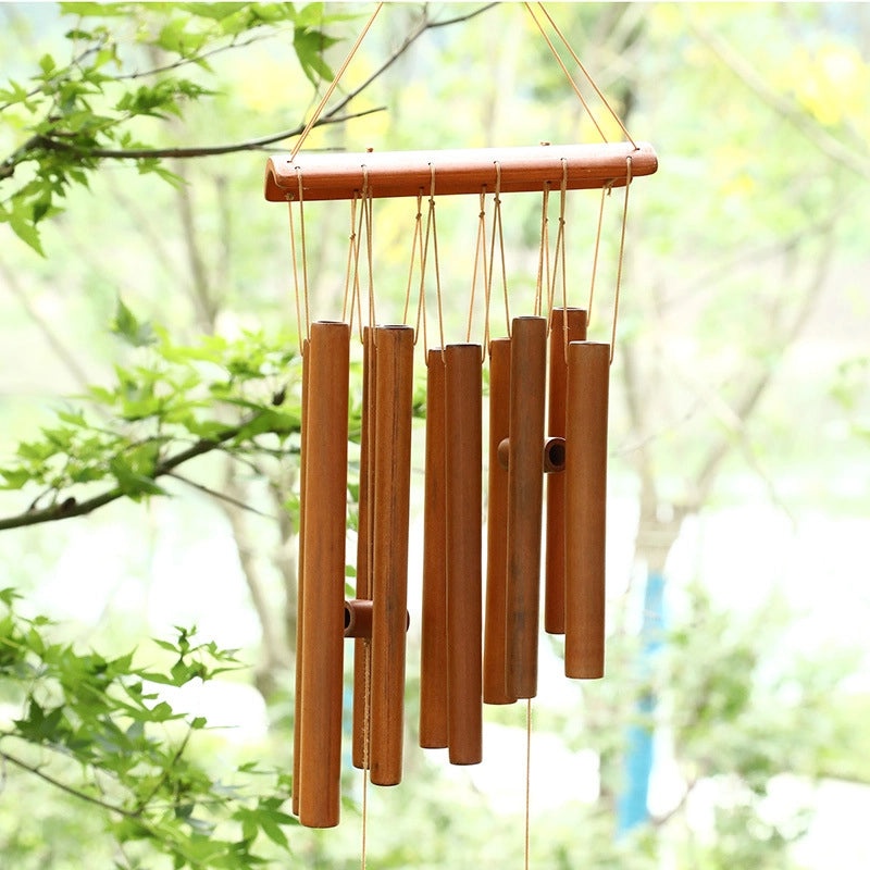Bamboo Wind Chime Decorative Hanging Ornament Feng Shui Lucky Gift Bamboo Tube Bell | Home Decor