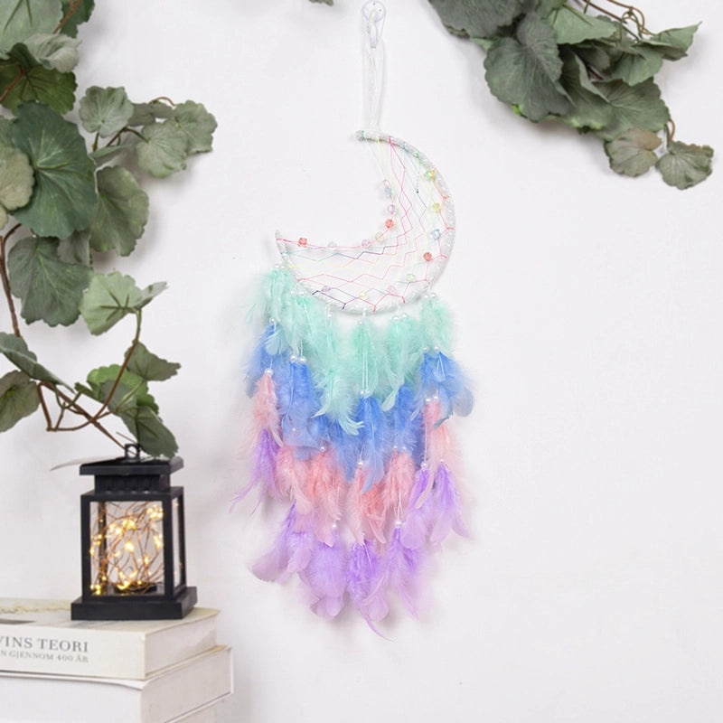 New Moon Dreamcatcher Bell Pendant Handmade Wind Chime for Home Door and Car Decoration|Home Decor & Accessories
