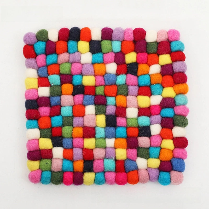 Nibo Braided Wool Felt Ball Coaster for Buddha Sound Bowl Yoga Cushion | Yoga Accessories