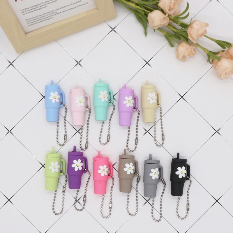 Cartoon Floral Soft Rubber Unisex Cup Charms|Drinkware Accessories