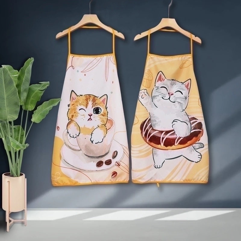 Fresh Cat Apron Decorations for Fabric Craft Printing | Kitchen Aprons & Party Props