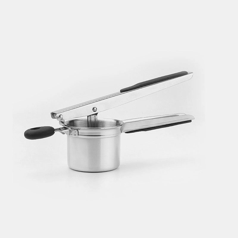 Silver Thickened Stainless Steel Potato Masher & Kitchen Fruit Juicer Press