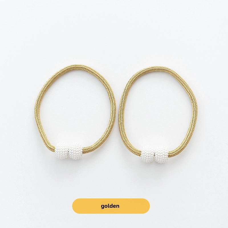 Affordable Pearl Magnetic Buckle Curtain Strap No Drilling Easy Install | Home Decor Curtain Accessories