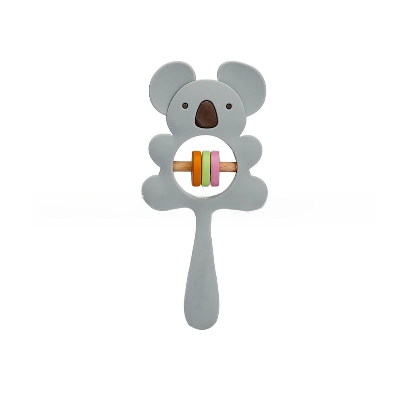 Silicone Koala & Elephant Baby Hand Rattle Teether Soothing Puzzle Bell Gnaw Gum Toy|Baby Toys & Teethers