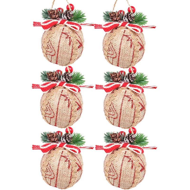 Christmas Plaid Cloth Balls 6cm & 8cm Black White Red Tree Hanging Decorative Ornaments|Christmas Decorations