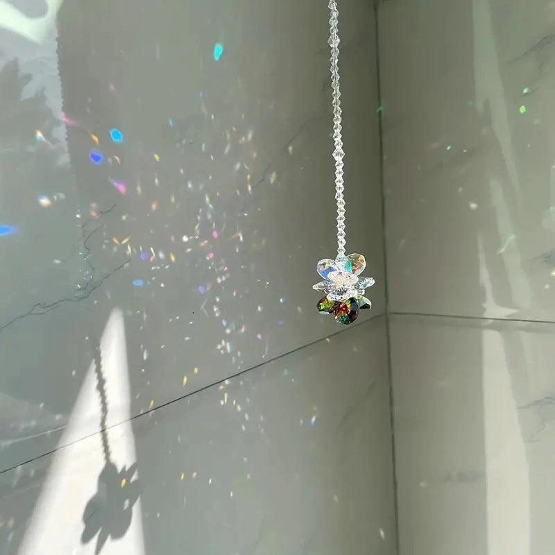 Elegant Floral Crystal Wind Chime Suncatcher Decoration|Home Decor Accessories