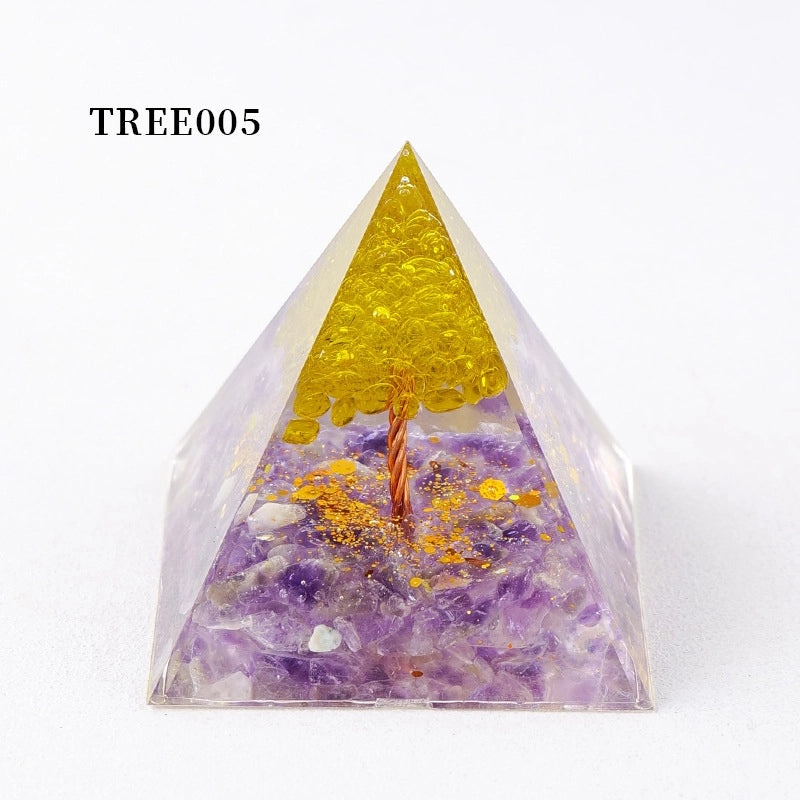 Minimalist Natural Crystal Pyramid Ornament Small Conical Decorative Crystal Piece|Home Decor Accessories