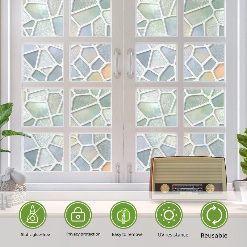 European Frosted Glass Window Film 58x120cm Electrostatic Privacy Sticker for Bathroom Toilet Renovation|Home Decor Accessories