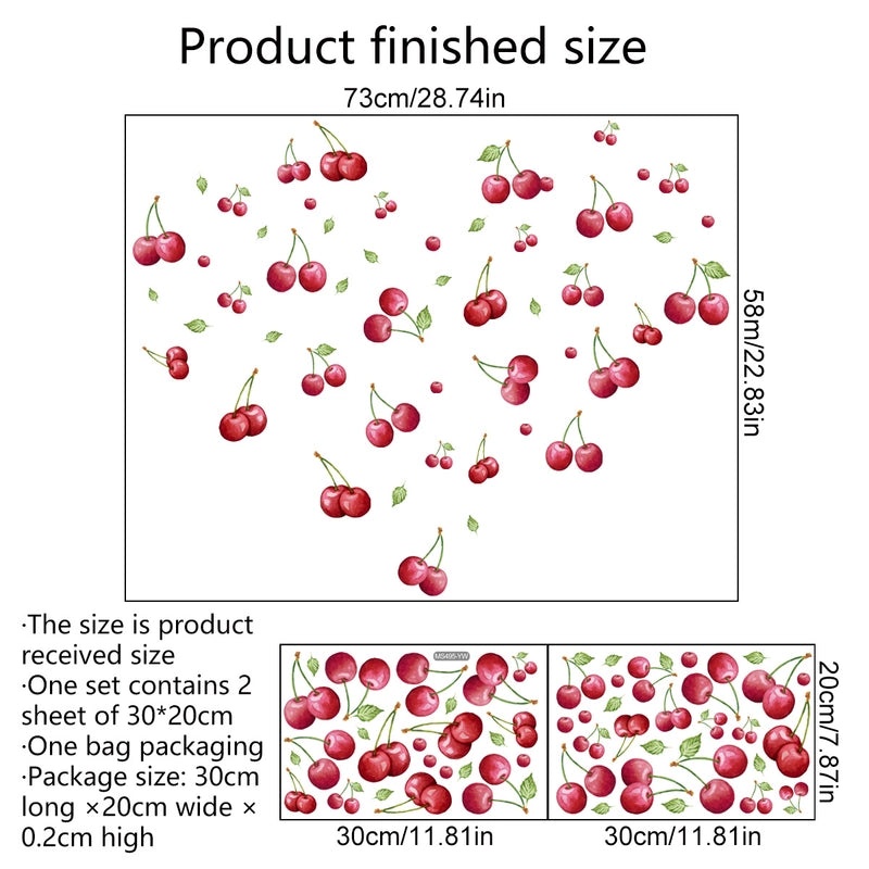 Cherry PVC Wall Decal for Windows|Home Decor & Accessories