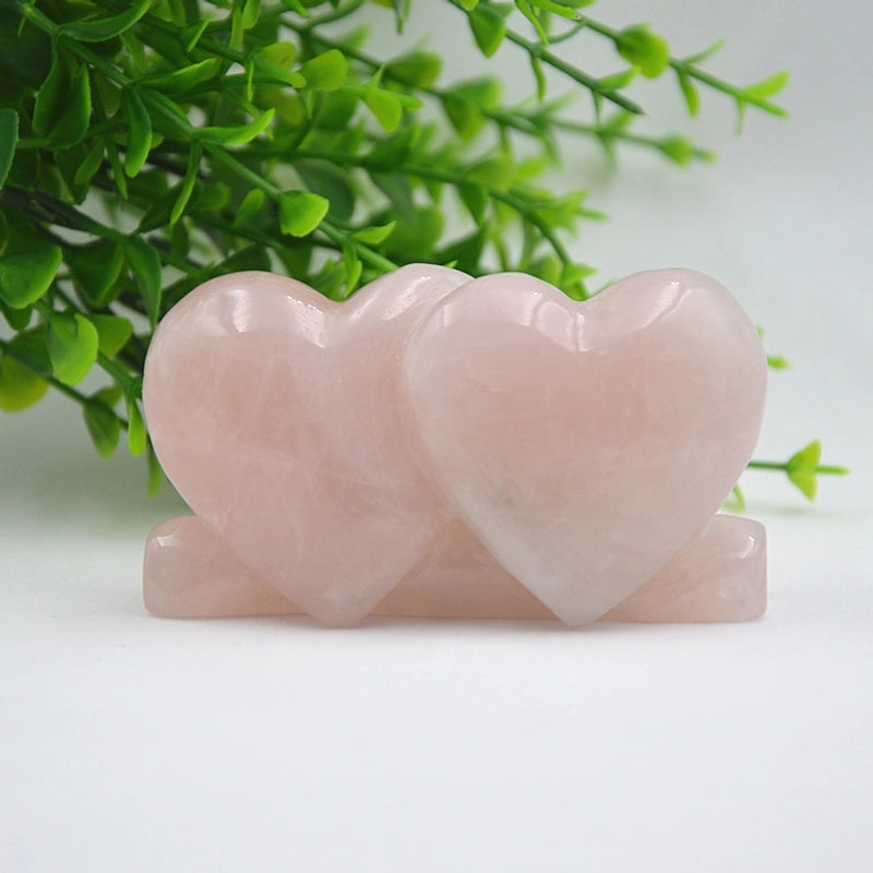 Rose Quartz Heart Gemstone Minimalist Ornament Artificial Decor|Home Decor