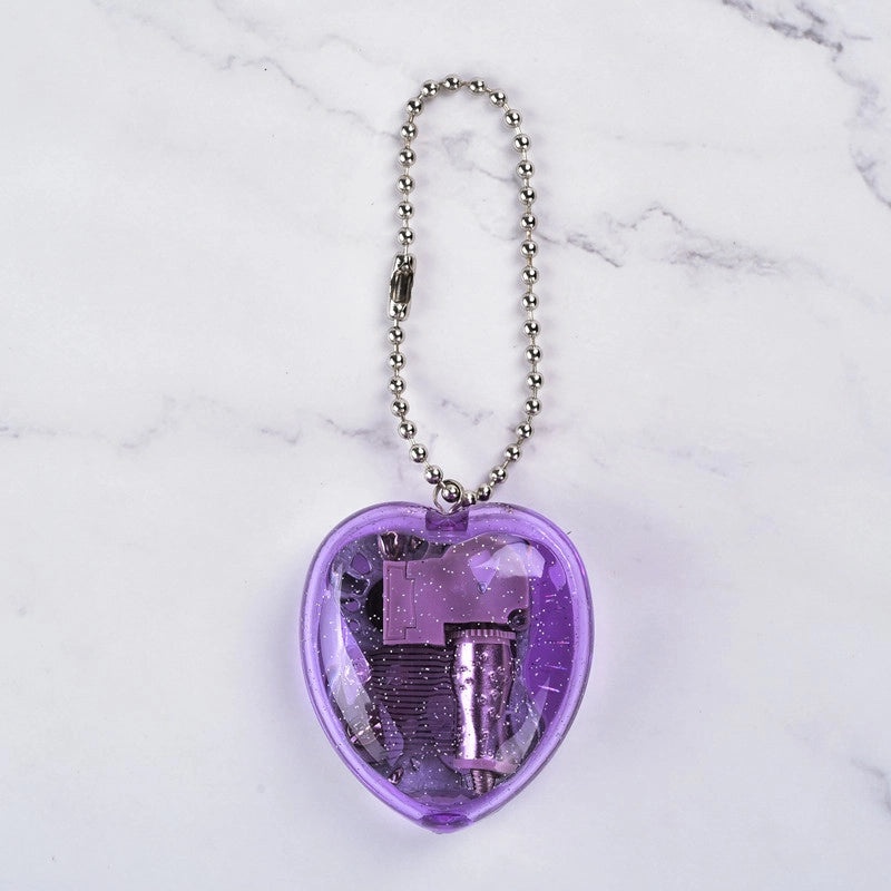 Heart-shaped Music Box Keychain Mini Acrylic Korean Creative Gift for Kids|Accessories & Keychains
