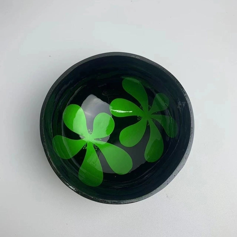 Natural Coconut Shell Charcoal Tableware Plate | Eco-Friendly Dining Accessories