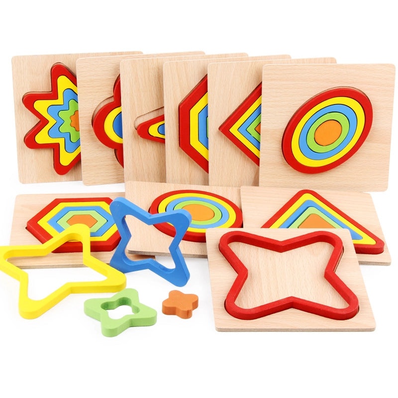 Wooden 3D Animal Puzzle for Kids Early Learning Handheld Board Cartoon Educational Toy | Educational Toys & Games