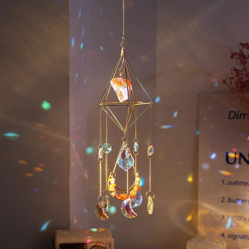Geometric Crystal Metal Suncatcher for Windows Minimalist Classic Style|Home Decor Accessories