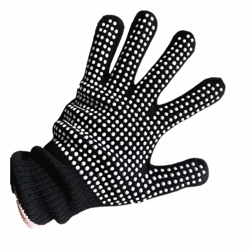 Heat Resistant Hairdressing Gloves with Silicone PVC Beads for Curling Iron and Straightening | Hair Styling Gloves