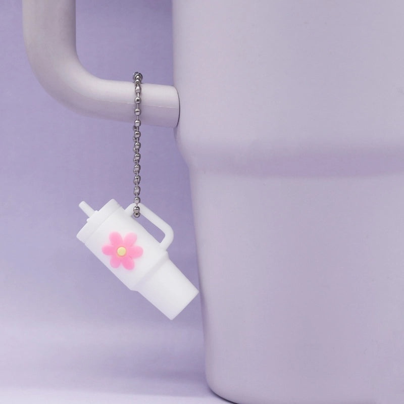 Cartoon Floral Soft Rubber Unisex Cup Charms|Drinkware Accessories