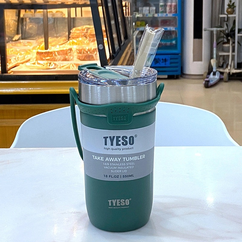 Portable Stainless Steel Vacuum Insulated Coffee Cup with Rope Handle for Outdoor, Car Use | Travel Mugs & Tumblers