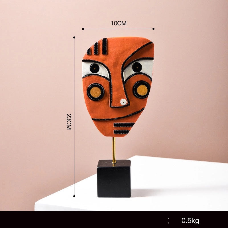 Abstract Human Face Resin Sculpture Decorative Art Piece|Home Decor