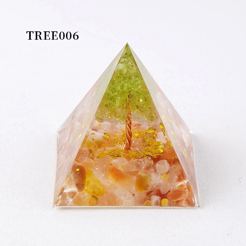 Minimalist Natural Crystal Pyramid Ornament Small Conical Decorative Crystal Piece|Home Decor Accessories