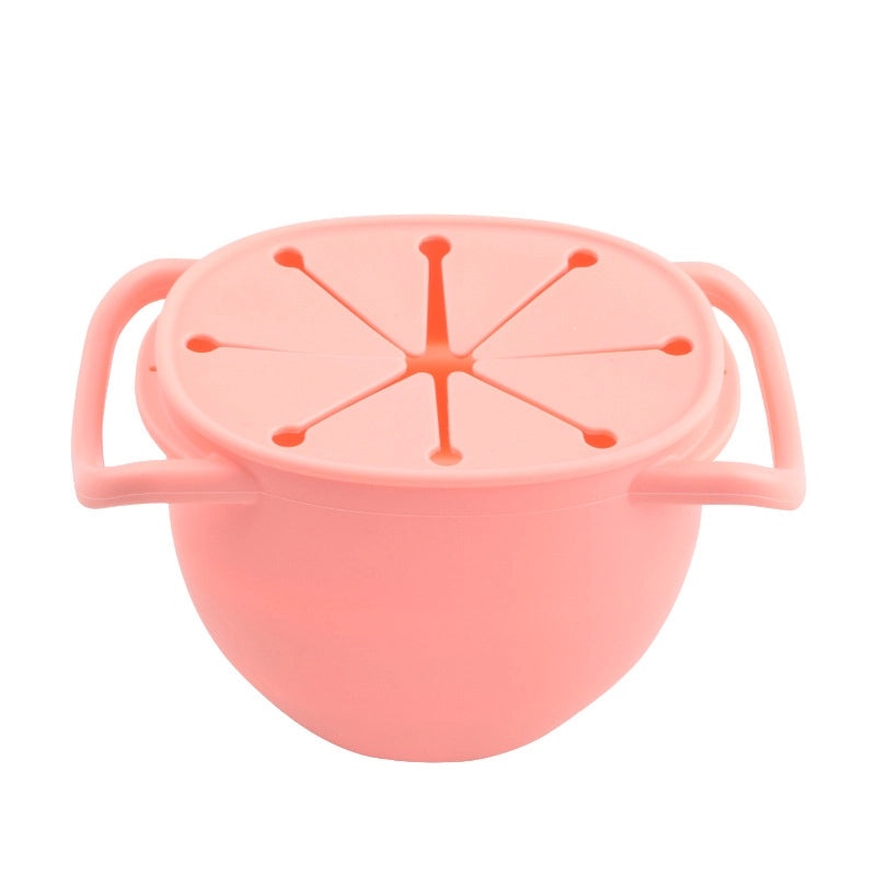 Baby Silicone Snack Cup with Rope | Fall-Resistant Foldable Binaural Children’s Snack Container | Baby Feeding Supplies