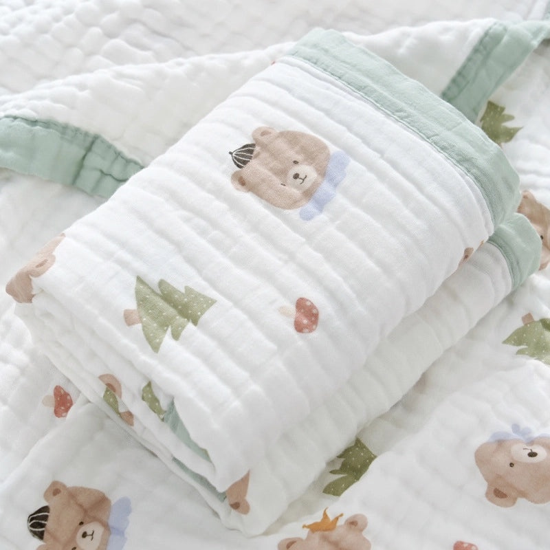 Soft Baby Bath Towel | Newborn Six-layer Gauze Cotton Absorbent Bath Quilt | Baby Care Essentials|婴儿用品