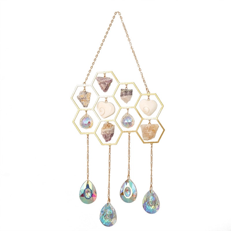 Romantic Geometric Crystal Iron Suncatcher Wall Art for Elegant Lady | Home Decor & Wall Art