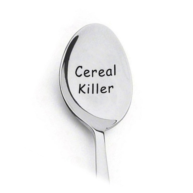 Trendy Engraved Stainless Steel Spoon|Kitchen Utensils & Dining Accessories