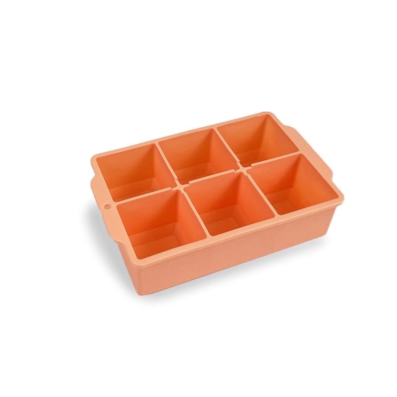 Large Silicone Ice Cube Tray with Lid 6-Slot Quick Freeze Square Mold for Home Use|Kitchen & Dining Accessories