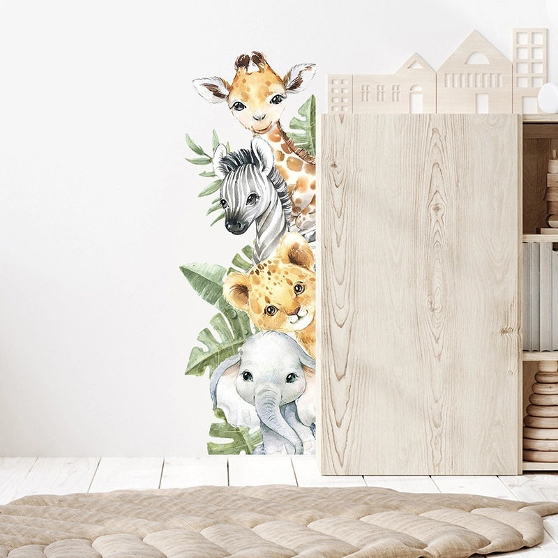 Cute Cartoon Animals Peeking Wall Stickers for Kids Bedroom Decor BR94516|Home Decor Wall Stickers
