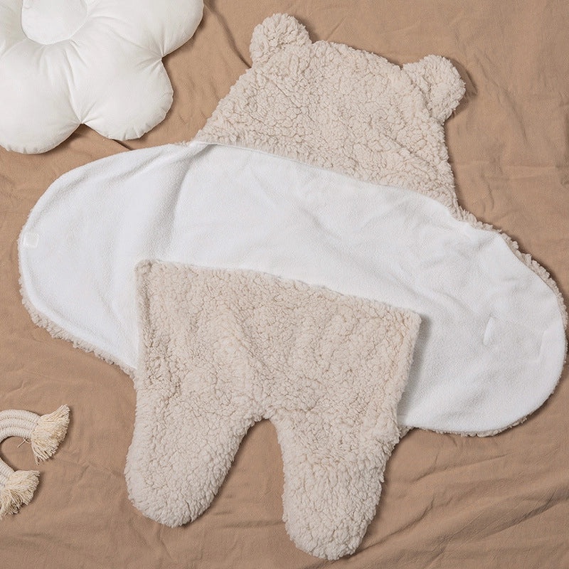 Baby Lamb Plush Sleeping Bag for Newborns Thickened Autumn Winter Swaddle Cover Anti-Scare Soft Infant Sleep Sack|Baby Sleepwear & Swaddles