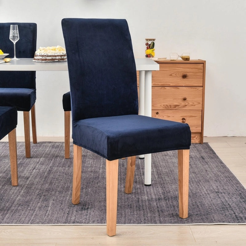 Gold Velvet Plush Chair Cover Elastic Slipcover for Dining Computer Seat Home Hotel Use|Home Decor Chair Covers