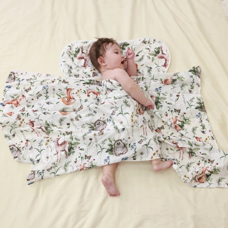 Antibacterial Bamboo Cotton Baby Swaddle Blanket and Bath Towel Set for Newborns Summer Soft Gauze Wrap|Baby Care & Accessories