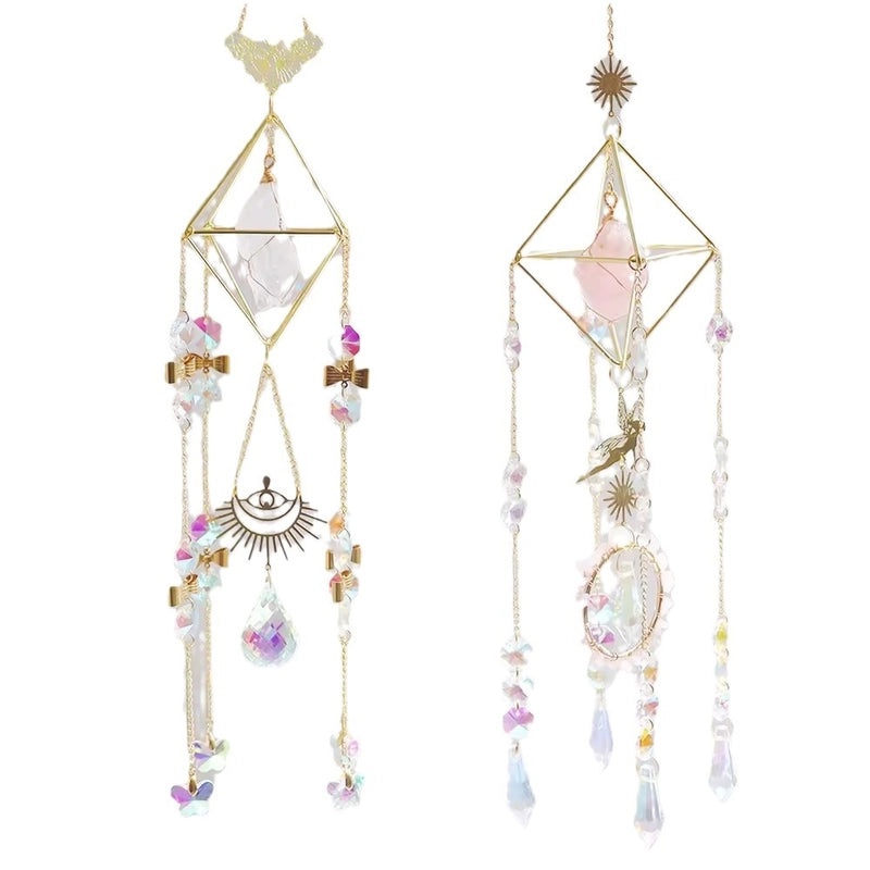 Geometric Crystal Suncatcher Wind Chime Modern Classic Wall Art Decor|Home Decor & Wall Art