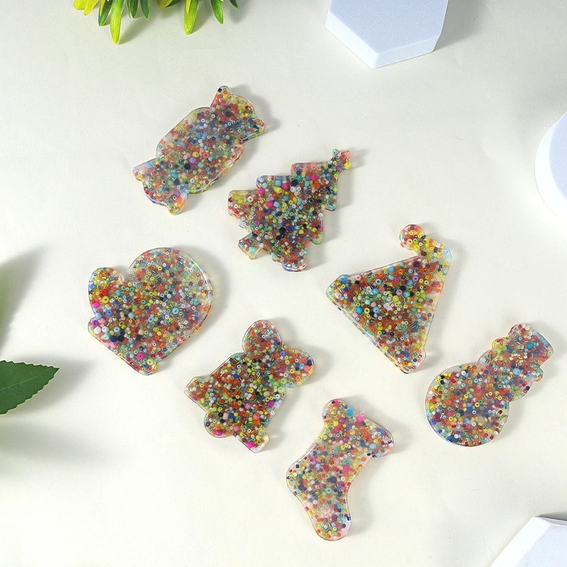 Christmas Silicone Decompression Toys Buckle Beads Stress Relief Fidget Toys|Stress Relief Toys